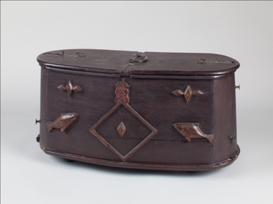 Een viskorf gemaakt van hout uit de 17de eeuw