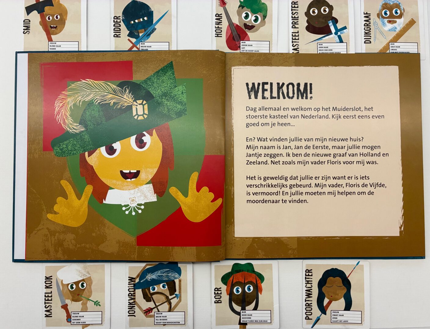 Opengeklapt educatief boekje met opdrachten.