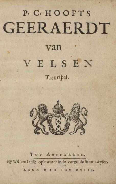Titelblad van het toneelstuk Geeraerdt van Velsen.
