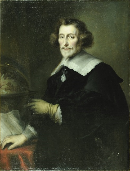 P.C. Hooft met Globe uit de collectie van het Muiderslot